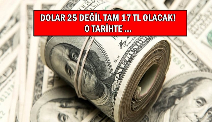 Dolar 25 TL değil 17 TL olacak! Tarih belli oldu! Doları olanlar ters köşe olacak! Görmeyen duymayan kalmasın