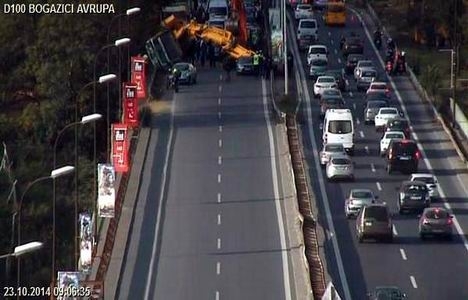 Beşiktaş - Boğaz Köprüsü yönünde kaza! Trafik durdu!